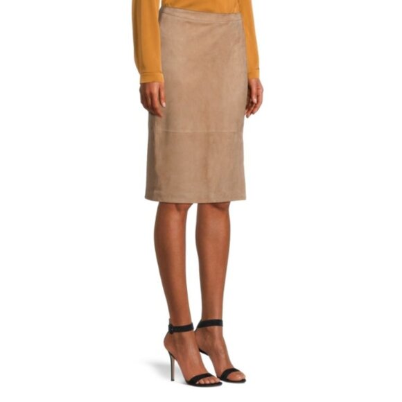 Kobi Halperin Salem Suede Skirt Sand 4 - Picture 1 of 10